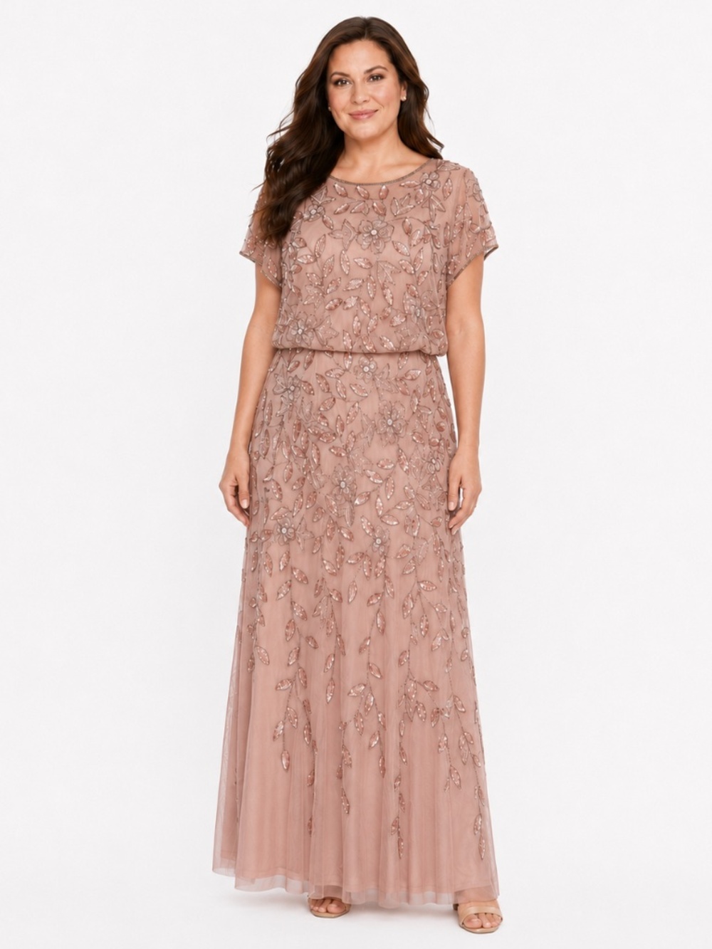 Adrianna Papell - Beaded Blouson Mermaid Gown